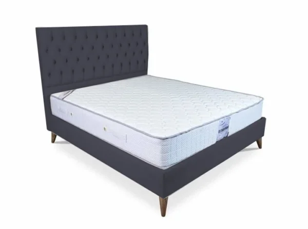 lit capitonné en Gris Foncé