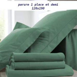parure de lit vert clair 1 place et demie 120x190