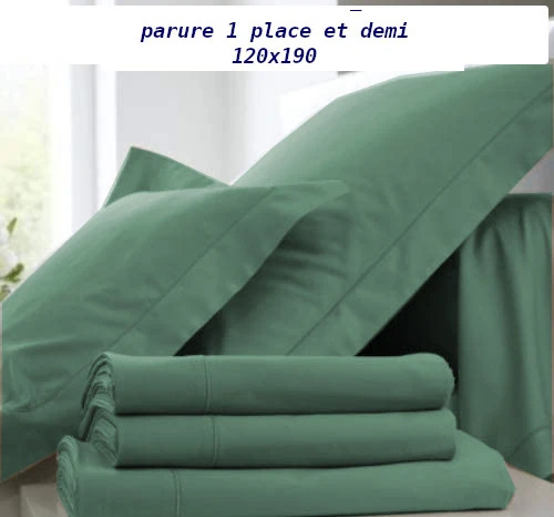 parure de lit vert clair 1 place et demie 120x190